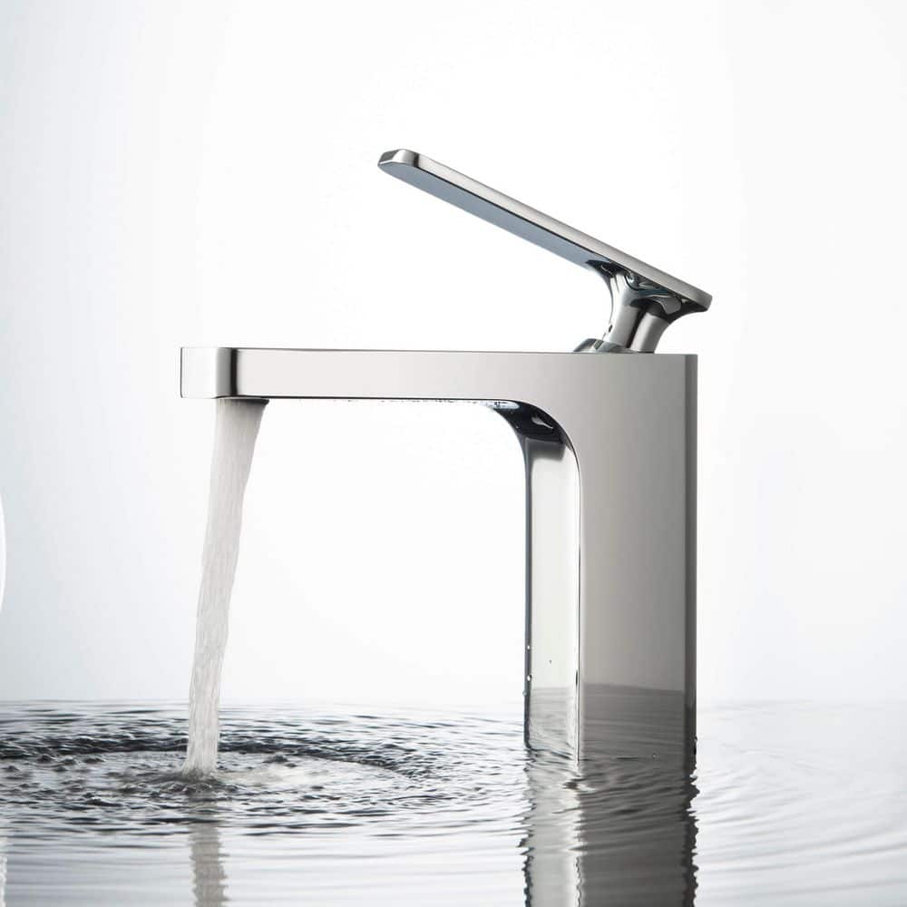 Chrome Single-Handle Modern Bathroom Faucet with Pop-Up Drain