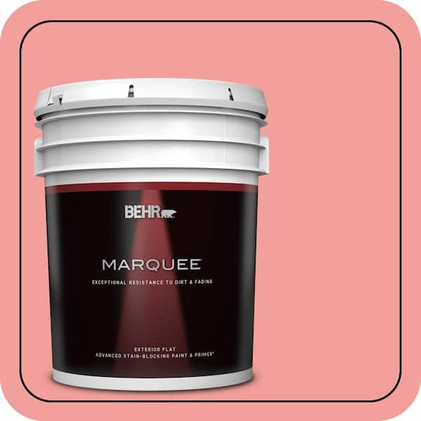 BEHR MARQUEE 5 gal. #150B-4 Pink Eraser Flat Exterior Paint & Primer