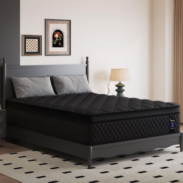 LuckyLotus King Size Medium Firm Gel Memory Foam Hybrid 12 in