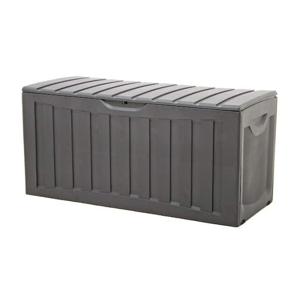 Ram Quality Products Ltd. 90 Gal. Gray Plastic Outdoor Locking Storage Bin Deck Box