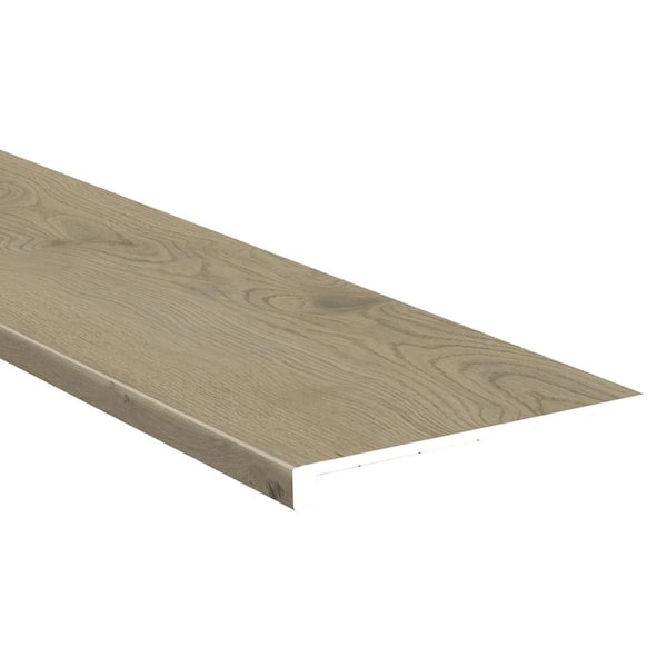 Parkshore Walton Fog 32 mm T x 12.01 in. W x 47.24 in. L Luxury Vinl Stair Tread Eased Edge (2 Pieces/Case)