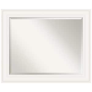 Ridge White 33.5 in. W x 27.5 in. H Framed Beveled Bathroom Vanity Mirror in White