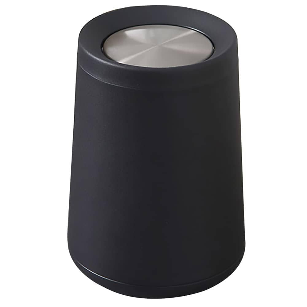 2.6 Gal. Black Metal Trash Can with Flip Cover
