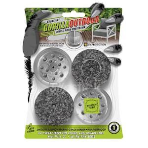 Gorilla Outdoor Clear Sleeve Berber Pads 2 in. Chair Glide