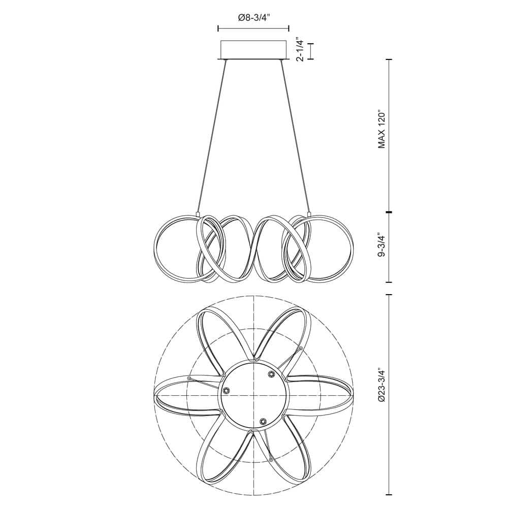 Synergy 23.75'' Black LED Unique Statement Pendant