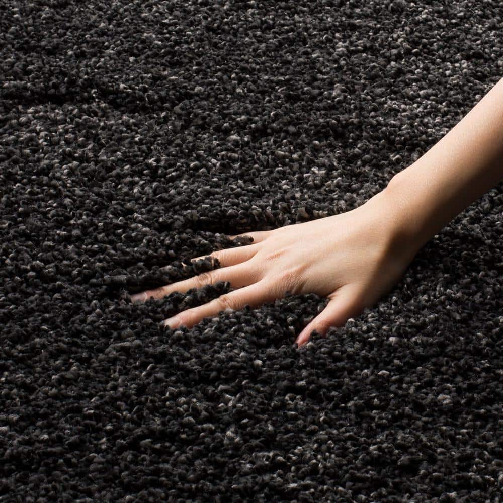 Dark Grey 5'1" x 8' Synthetic Shag Area Rug