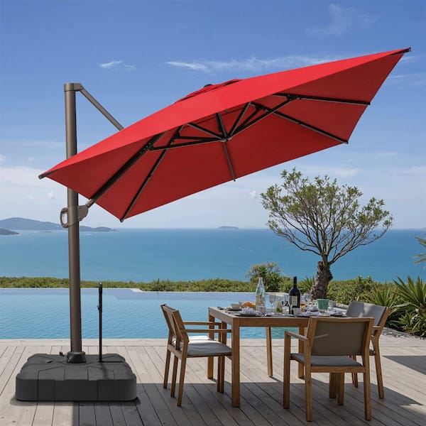 cantilever rectangular patio umbrellas ZLACUIU 10x13FT Outdoor Umbrellas, Double Top Large Rectangle Umbrella, Heavy Duty 360 Rotation Offset Outdoor Sun Shade Umbrella for Garden Deck Pool Backyard Patio, Beige : Patio, Lawn resistant fabric Crestlive Products 12 ft. x