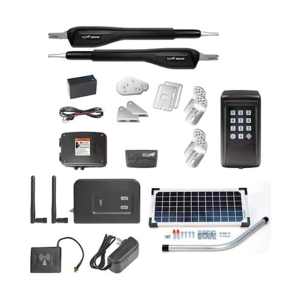 Heavy Duty Dual Swing Gate Opener with Keypad, Solar Panel, and Wireless Kit (up to 850 lb)
