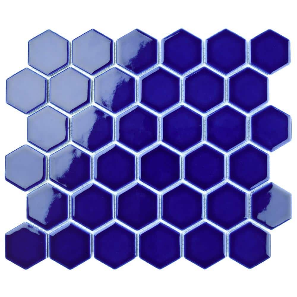 Metro Ion 2 in. Hex Sapphire 11-1/8 in. x 12-5/8 in. Porcelain Mosaic Tile (10.0 sq. ft./Case) price history on PriceWatchPro