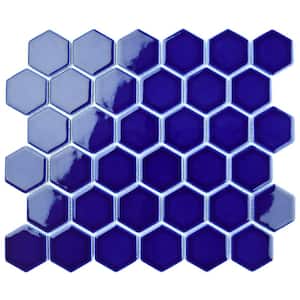 Metro Ion 2 in. Hex Sapphire 11-1/8 in. x 12-5/8 in. Porcelain Mosaic Tile (10.0 sq. ft./Case)