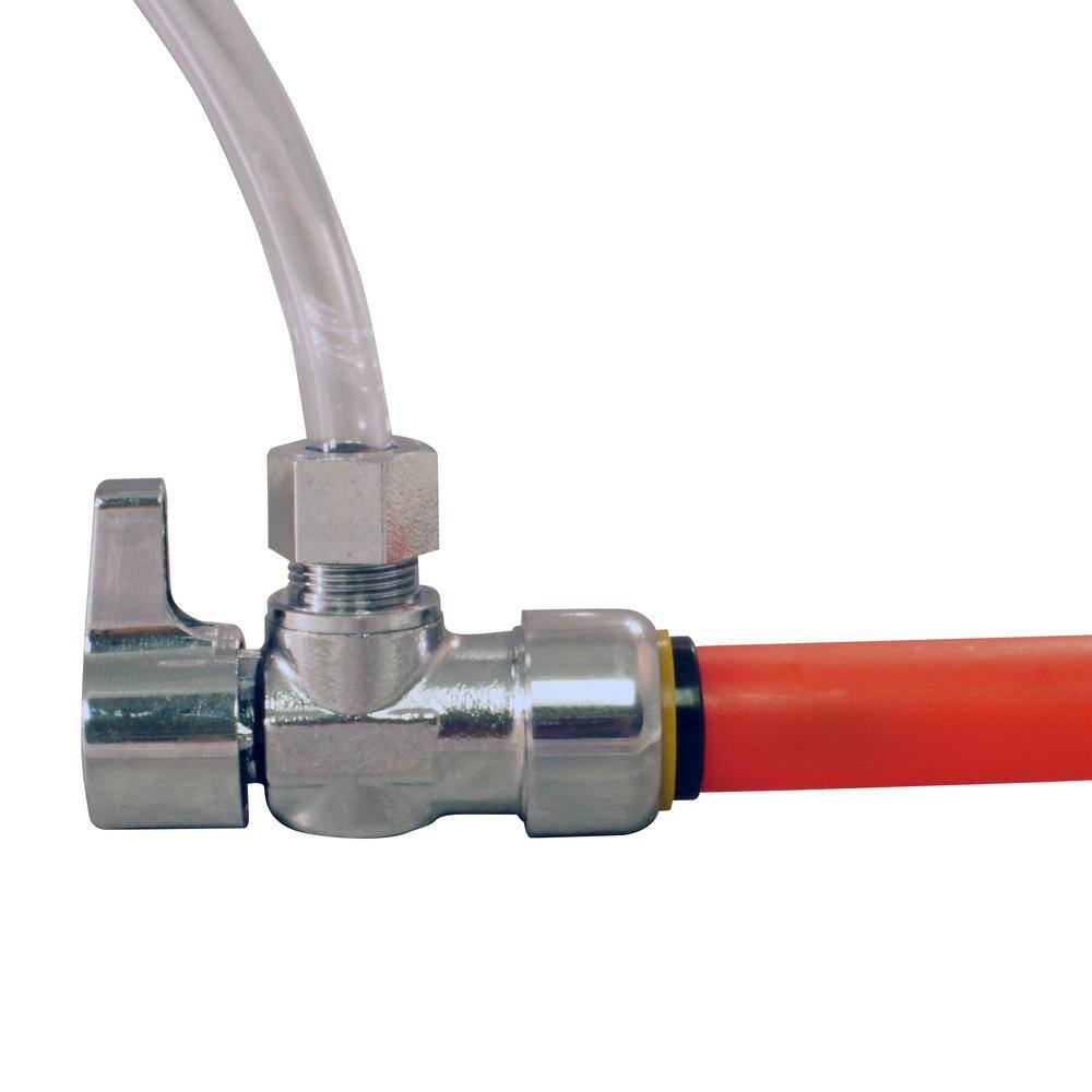 Chrome-Plated Brass Push-to-Connect Angle Stop Valve for Plumbing Fixtures
