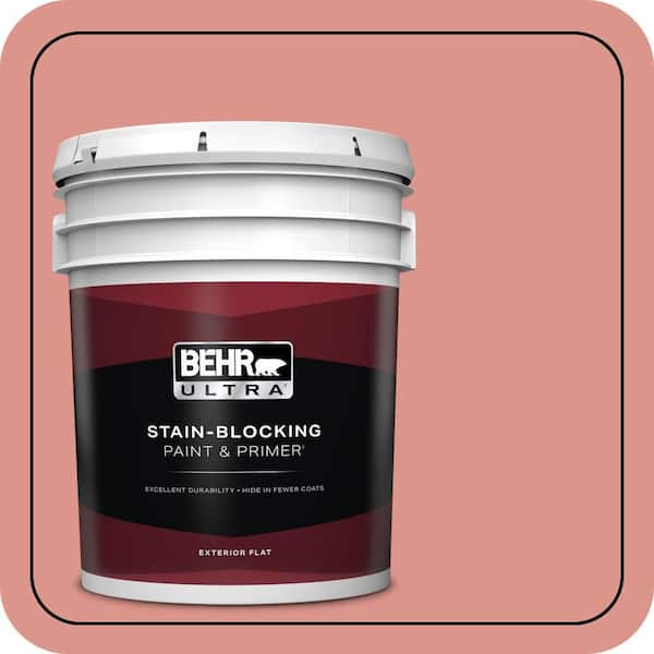 BEHR ULTRA 5 gal. #180D-4 Coral Serenade Flat Exterior Paint & Primer