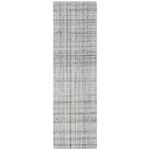 Abstract Gray/Black 2 ft. x 10 ft. Striped Runner Rug