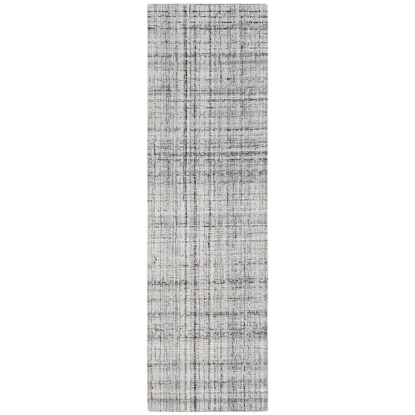 SAFAVIEH Abstract Gray/Black 2 ft. x 10 ft. Striped Runner Rug