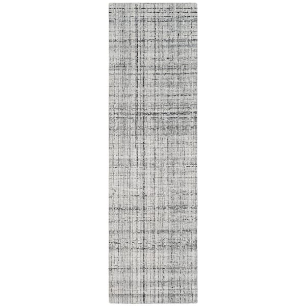 SAFAVIEH Abstract Gray/Black 2 ft. x 18 ft. Striped Runner Rug