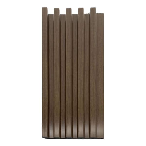 Ejoy 94.5 in. x 4.8 in. x 0.5 in. Acoustic Vinyl Wall Cladding Siding Board in Oak Brown Wood Color (Set of 6-Piece)