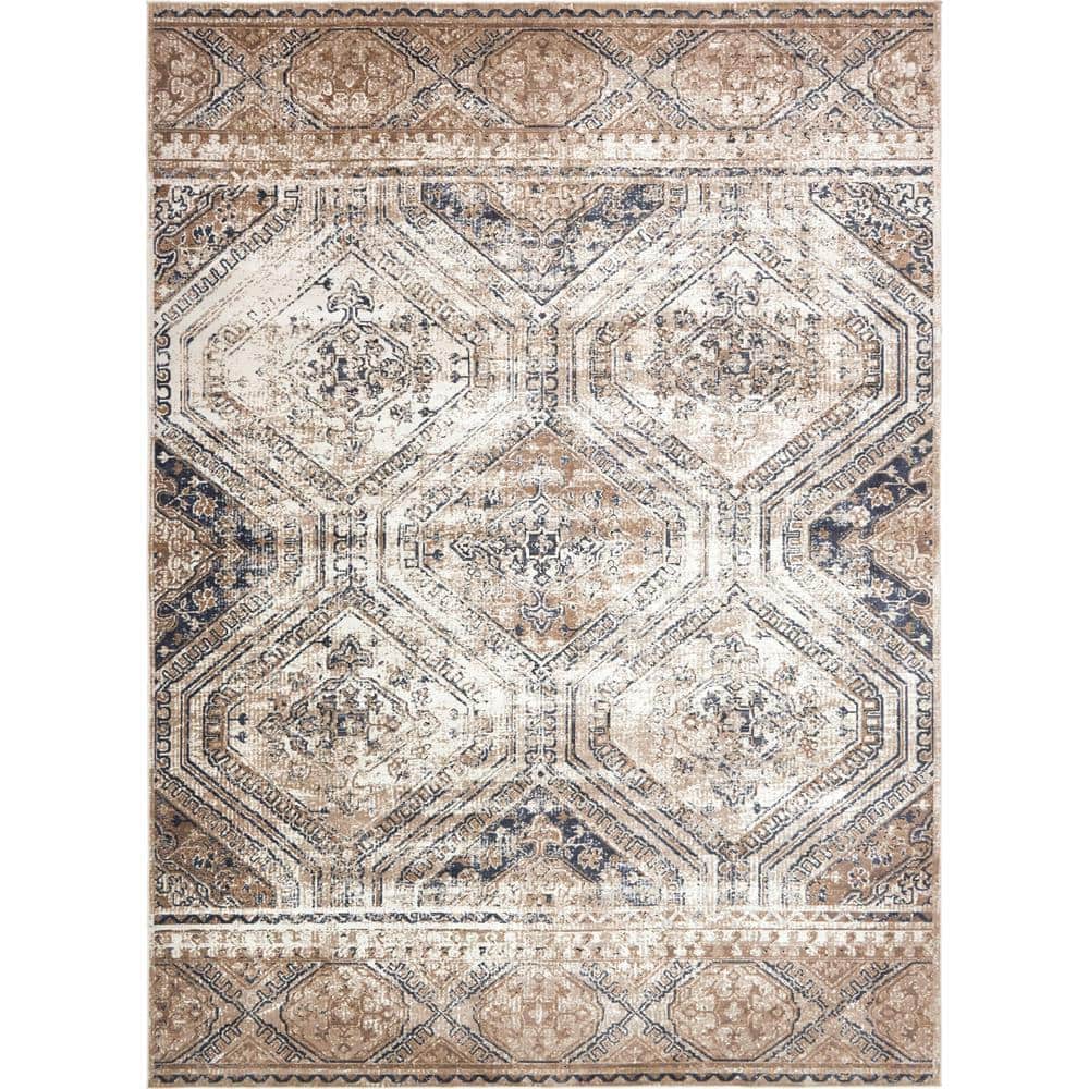 Chateau Collection Area Rug - Jackson (9 ft.  x 12 ft. Rectangle Blue Beige/Brown) price history on PriceWatchPro