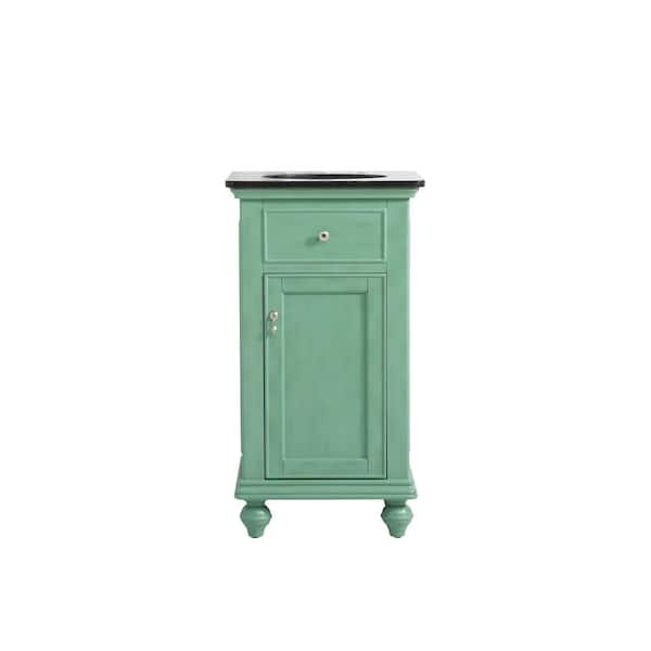 Unbranded Simply Living 19 in. W x 19 in. D x 35 in. H Bath Vanity in Vintage Mint with Black Granite Granite Top