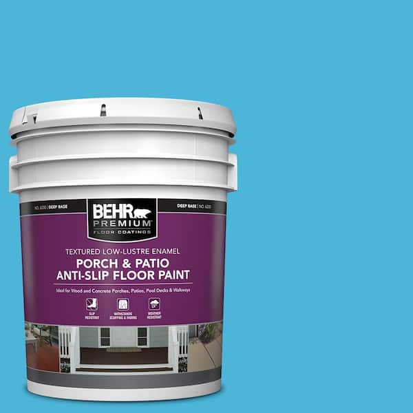 BEHR PREMIUM 5 gal. #P490-4 Aztec Sky Textured Low-Lustre Enamel Interior/Exterior Porch and Patio Anti-Slip Floor Paint