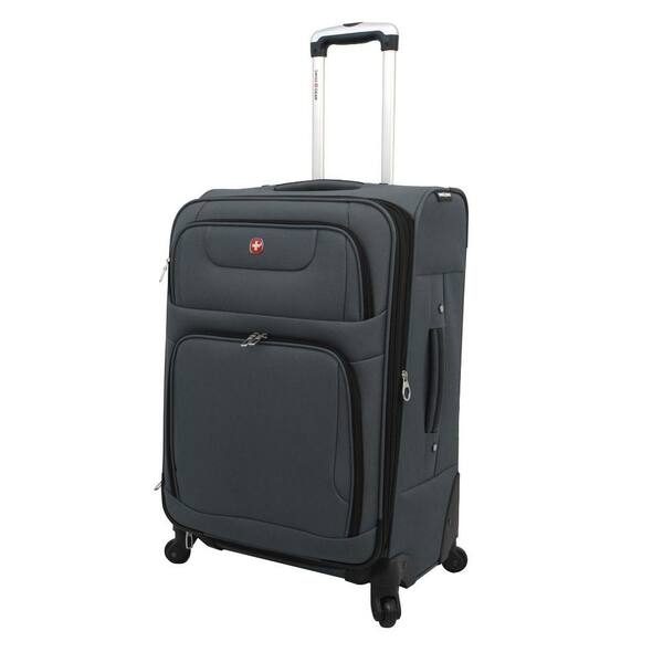 SWISSGEAR 24 in. Gray and Black Spinner Suitcase