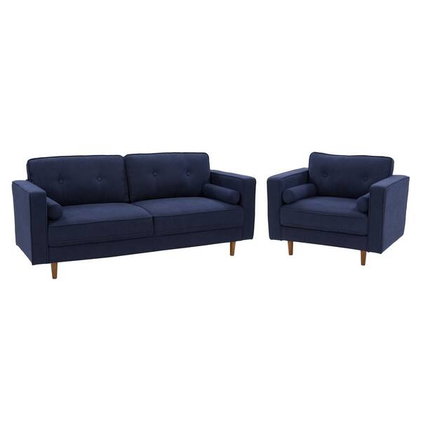 Chair Set In Navy Blue Lga 402 Z2, Navy Blue Leather Sofa And Chair Set