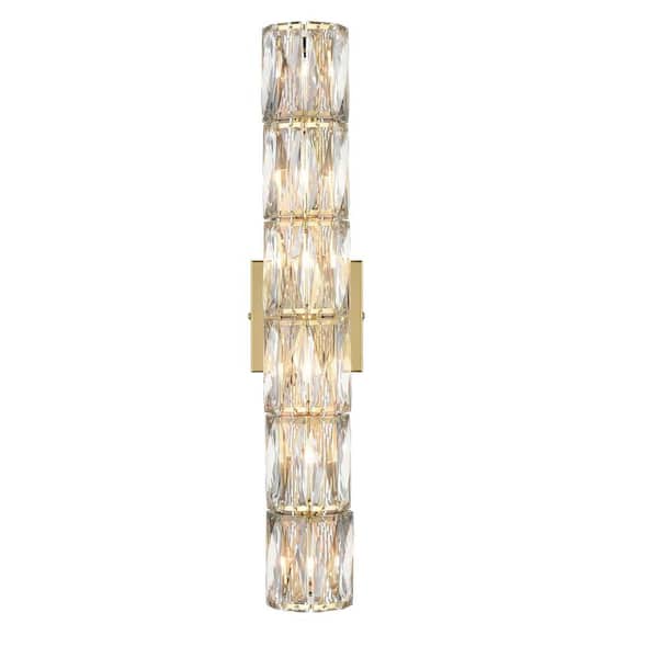 CLAXY 7.75 in. 6-Light Gold Modern Wall Sconce with Standard Shade