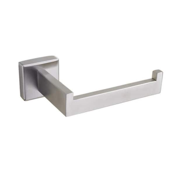 PRIMEPLUS Adhesive or Screw Wall Mounted Rectangular Stainless Steel Toilet Paper Holder in Polished Chrome