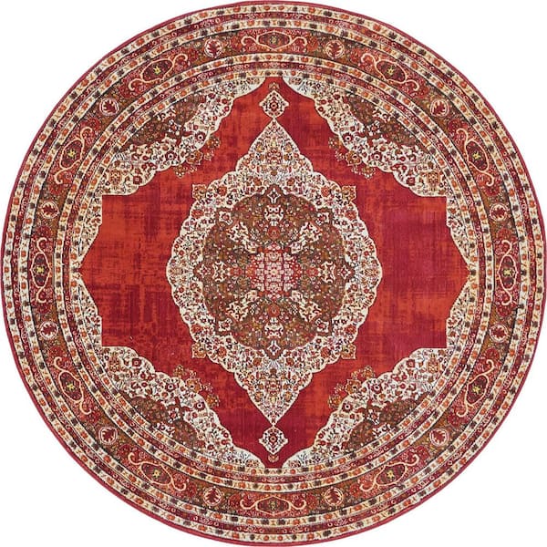 Unique Loom Baracoa Regla Red 5' 5 x 5' 5 Round Rug