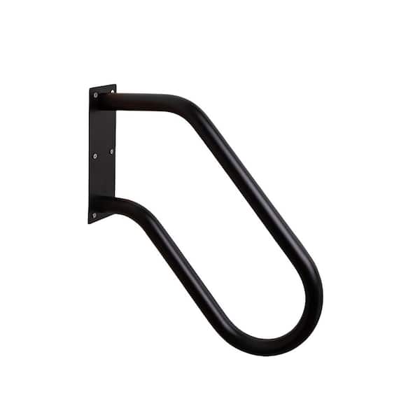 Angel Sar 1.475 ft. Black Metal 1-Step to 3-Step Handrail, Outdoor Steps Wall Mount for Kids, Elderly, Pregnant Women, Disabled
