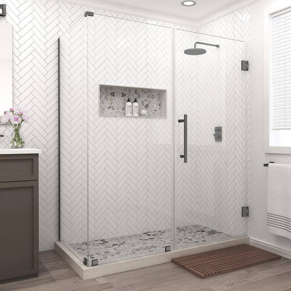 Bromley 69.25 in. to 70.25 in. x 30.375 in. x 72 in. Frameless Corner Hinged Shower Enclosure in Matte Black price history on PriceWatchPro