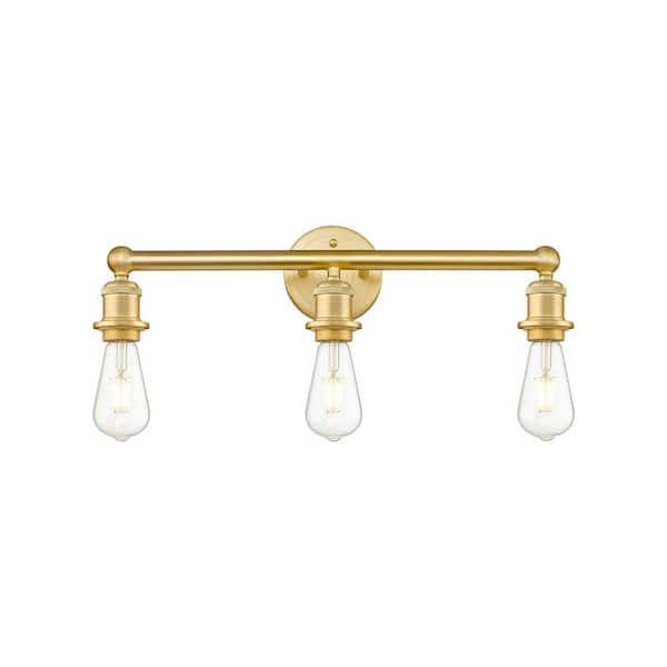 Edison 18 in. 3-Light Satin Gold Vanity Light