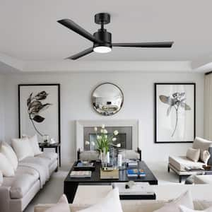 Addison 52 in. Indoor Black Ceiling Fan with Integrated LED Light and Remote Control Included