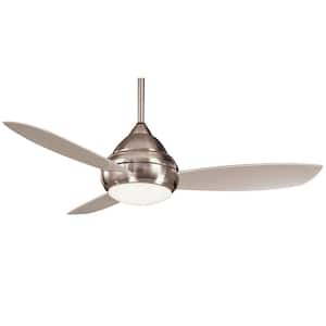 Concept I Wet 58 in. Integrated LED Indoor/Outdoor Brushed Nickel Wet Ceiling Fan with Light with Wall Control