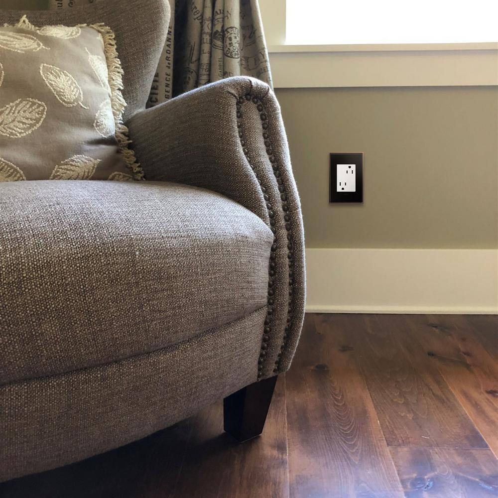 White Tamper-Resistant Plus-Size Electrical Outlet with Wall Plate