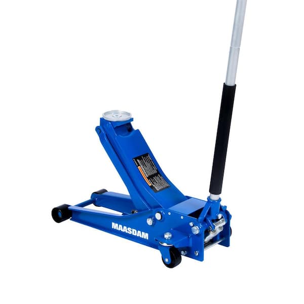Maasdam 3-Ton Low Profile Floor Jack with Quick Lift in Blue