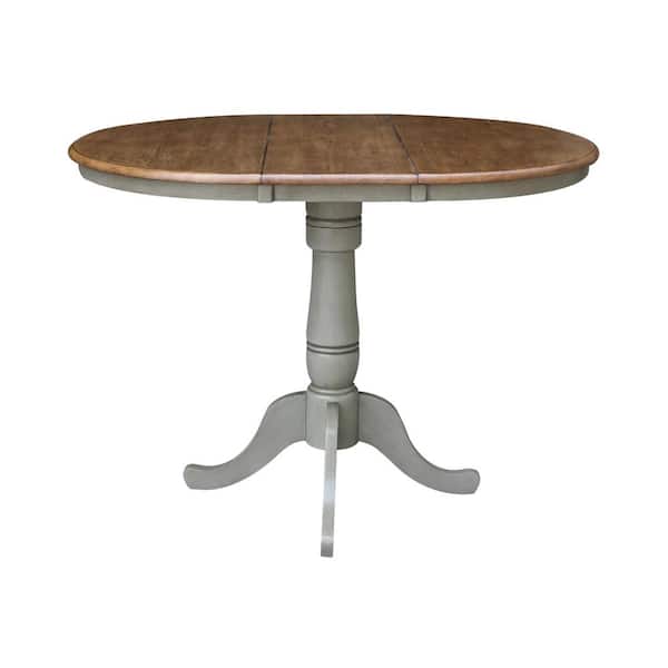International Concepts Hickory/Stone 36 in. x 48 in. Solid Wood Dining Counter-height Pedestal Table