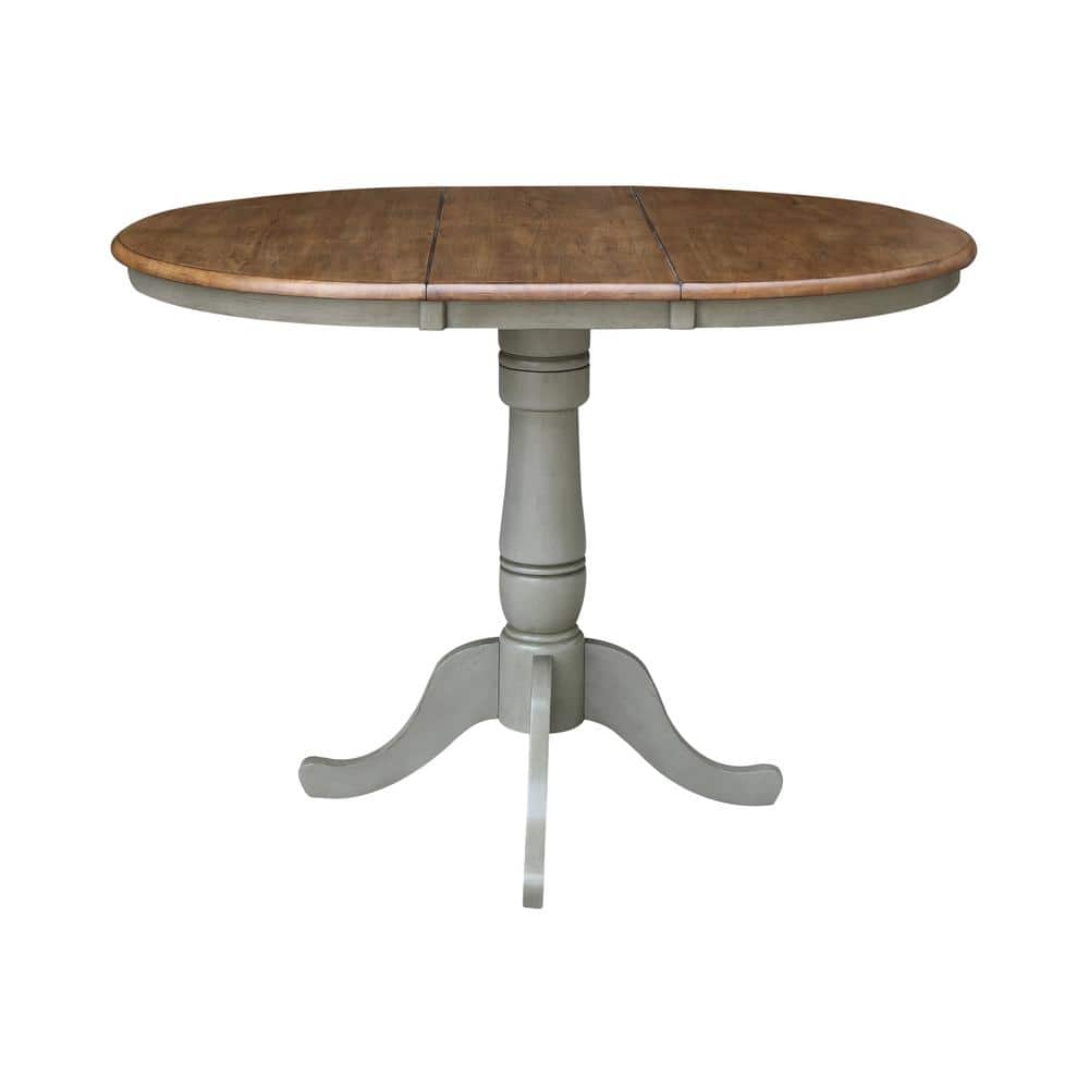 Hickory & Stone 36"-48" Extendable Oval Dining Set with 4 Chairs
