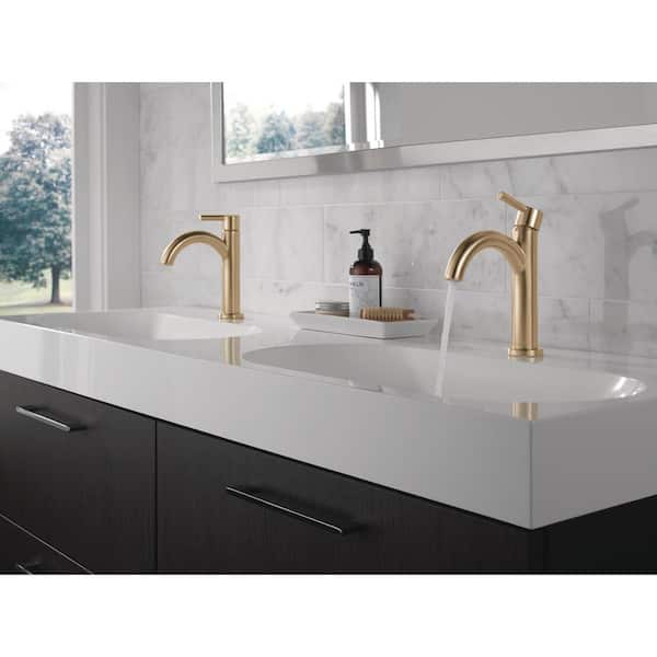 Nicoli J-Spout Gold Single-Handle 4 in. Single Hole Bathroom Faucet in Champagne Bronze