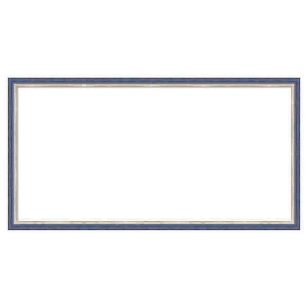 Amanti Art Theo Blue Narrow 25 in. x 13 in. Wood Framed Dry Erase Magnetic Memo Board