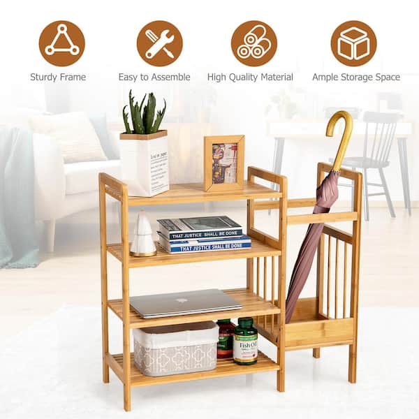 4-Tier Bamboo Shoe Rack for Closet Free Standing Wood Shoe Shelf for Entryway  Small Space Stackable 11 D x 27 W x 28 H