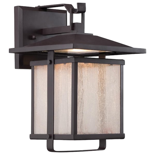 the great outdoors by Minka Lavery Hillsdale 10.75 in. Dorian Bronze Outdoor Integrated LED Wall Lantern Sconce