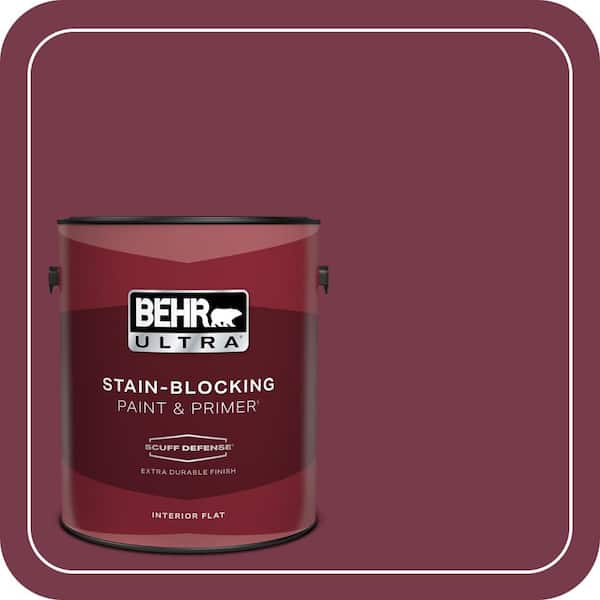 BEHR ULTRA 1 gal. #BIC-51 July Ruby Extra Durable Flat Interior Paint & Primer