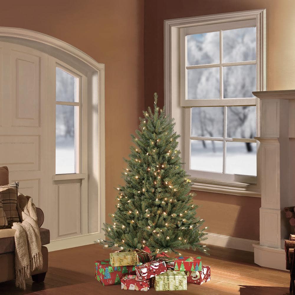 4.5 ft Pre-Lit Fraser Fir Artificial Christmas Tree with Clear Lights