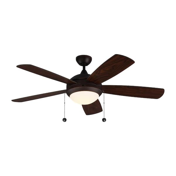 Generation Lighting Discus Classic 52 in. Modern Integrated LED Indoor Roman Bronze Ceiling Fan with Bronze Blades and 3000K Light Kit