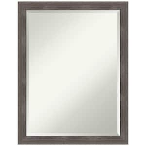 Pinstripe 26.50 in. x 20.50 in. Rustic Rectangle Framed Lead Grey Bathroom Vanity Wall Mirror
