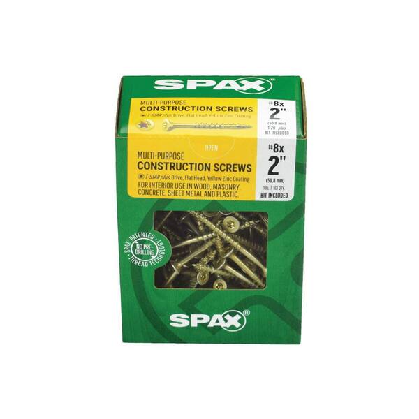 SPAX - #8 x 2 in. T-Star Plus Drive Flat-Head Partial Thread Yellow Zinc Coated Multi-Material Screw (161-Box)