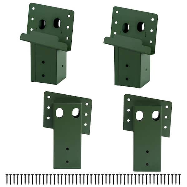 3.6 in. W x 3.6 in. D Compound Angle Brackets for Deer Stand Hunting Blinds and Tree Houses, Green (4-Pack)
