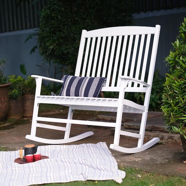 Unbranded Double Wood Outdoor Rocking Chair