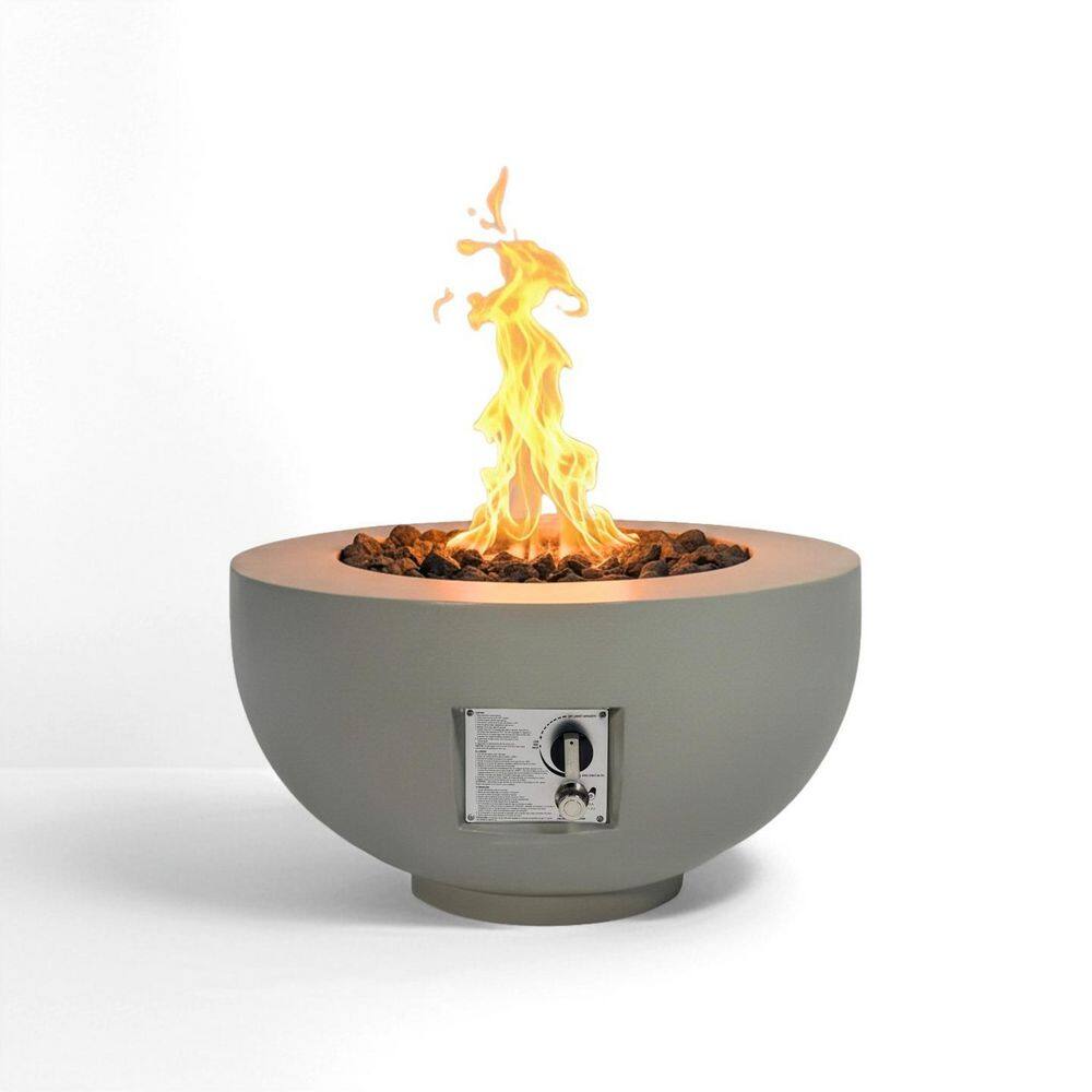 Champion 28 in. 40,000 BTU Magnesium Oxide Gas Outdoor Round Fire Pit Table with Free Lava Rocks, Grey price history on PriceWatchPro