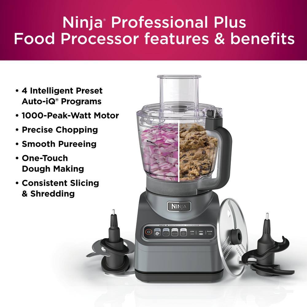 Ninja 9-Cup Silver Food Processor with Variable Speed and Attachments